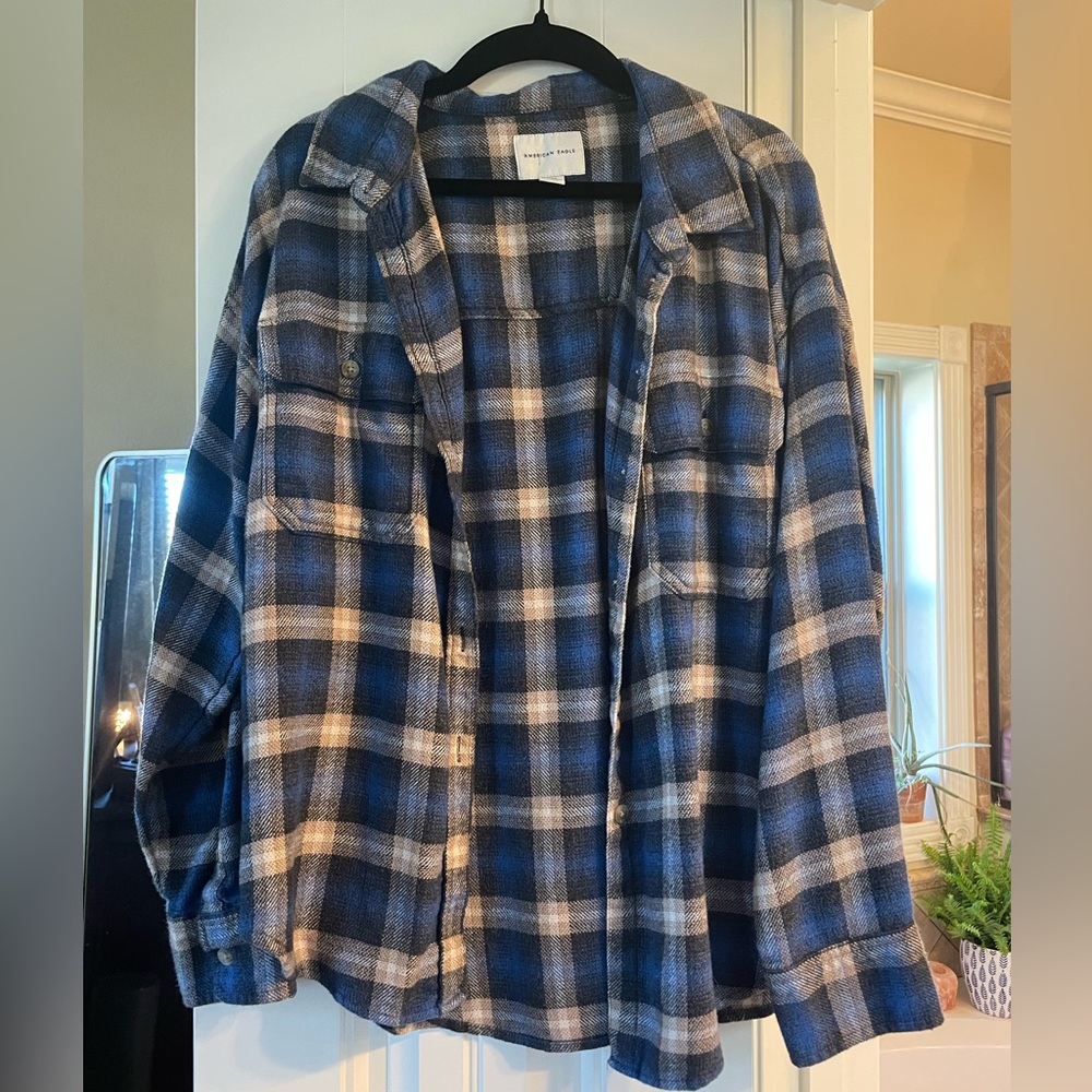 Blue and Tan Flannel from American Eagle